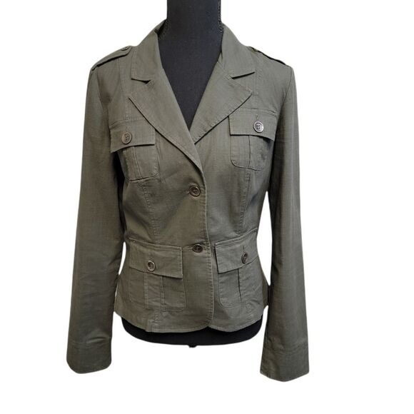 Charlotte Russe  Khaki 2-Button Long Sleeve Blazer Size M - Picture 1 of 6